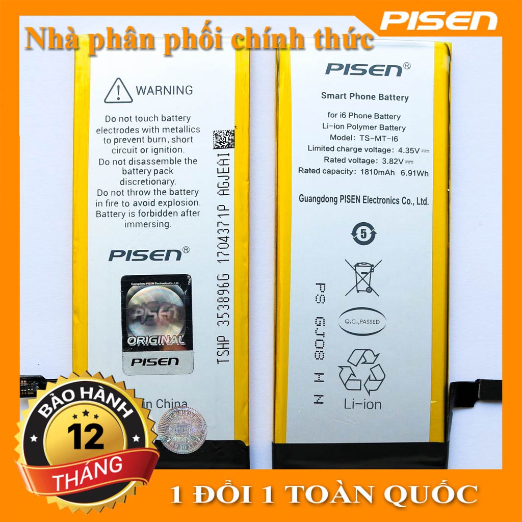Pin iPhone 6s plus - Chất lượng cao - Chính hãng Pisen