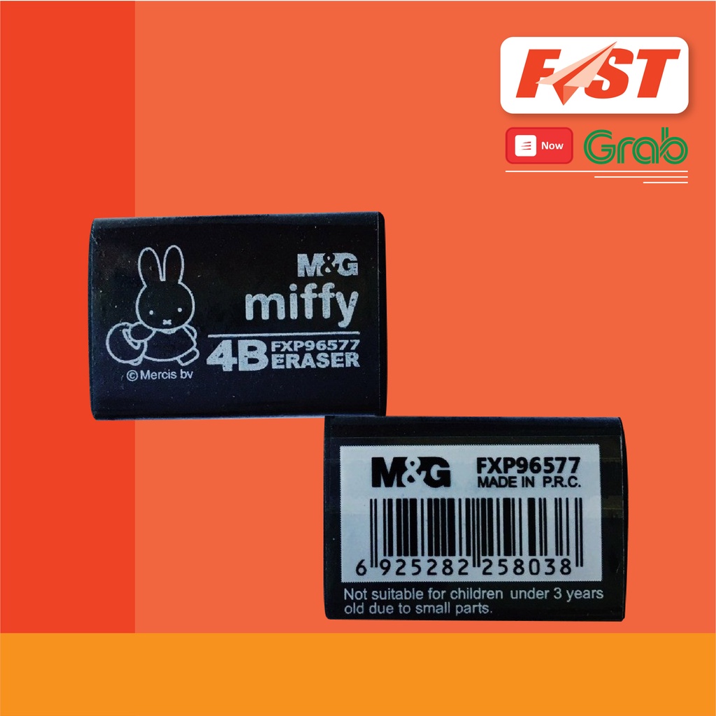 [NowShip] Gôm tẩy bút chì Miffy 4B màu đen M&amp;G FXP96577/FXP96578 - 1 Cục