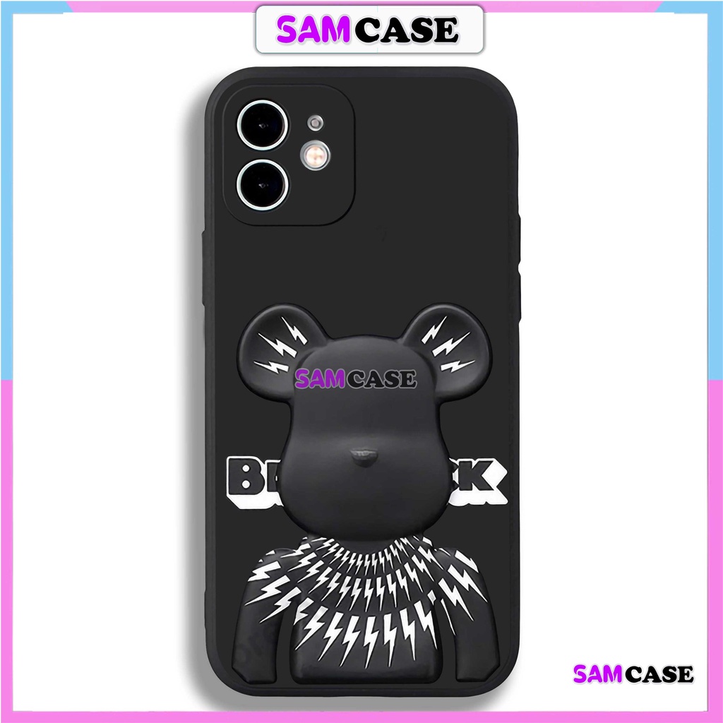 Ốp lưng iPhone Gấu Bear Cuteee cạnh viền vuông silicon mềm dẻo cho iphone 6/6s/7/8/X/Xr/XS/XR/11/12/13/14 Pro Plus Max