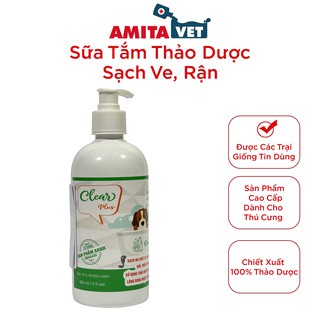 Sữa Tắm Sạch Ve Rận Bọ Chét Mượt Lông Clear Plus Amitavet 500ml