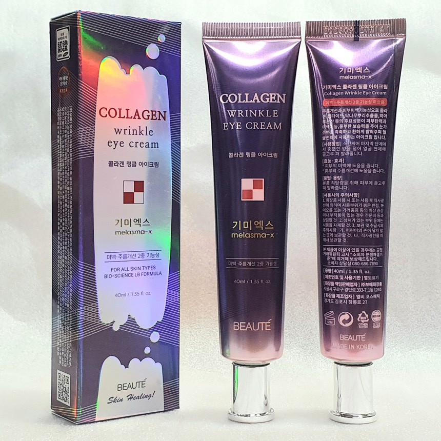 Kem dưỡng mắt 3D Melasma-X Collagen Wrinkle Eye Cream 45ml, kem mắt Collagen Hàn Quốc xóa nhăn, mờ thâm Harin Cosmetics
