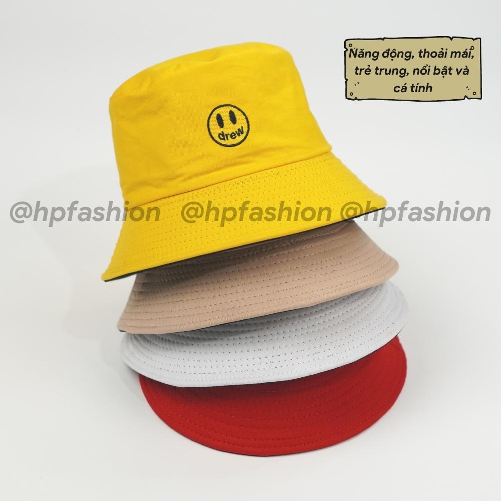 Mũ bucket 2 mặt ❤️ Nón tai bèo vành tròn thêu hình DREW thời trang form unisex nam nữ N35