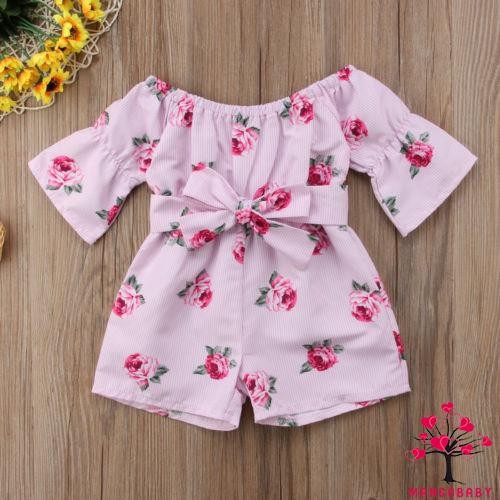 Bộ Bodysuit Một Mảnh Hình Hoa Dễ Thương Cho Bé Gái