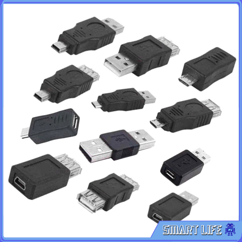 Set 12 Đầu Chuyển Đổi Otg Usb 2.0 A Male Sang Female Micro-B | BigBuy360 - bigbuy360.vn