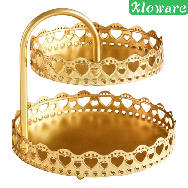 Khay Sắt 2 Tầng Đựng Trái Cây Trang Trí Nhà Cửa