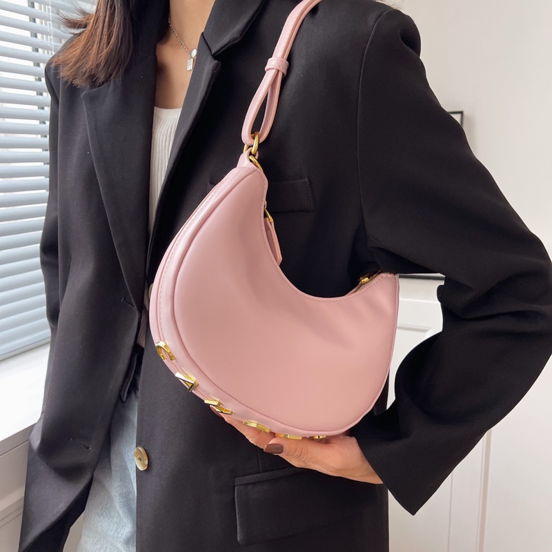 Túi Đeo JASMIN NOIR chéo da PU hình bán nguyệt xinh xắn cho nữ