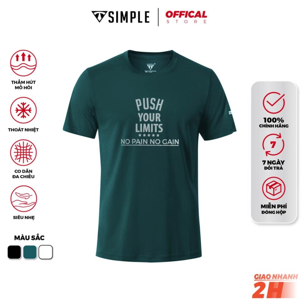 Áo Thể Thao Nam TSIMPLE cổ tròn tay ngắn tập gym vải thun lạnh thoáng mát co giãn chuẩn form MSSAHP009 !