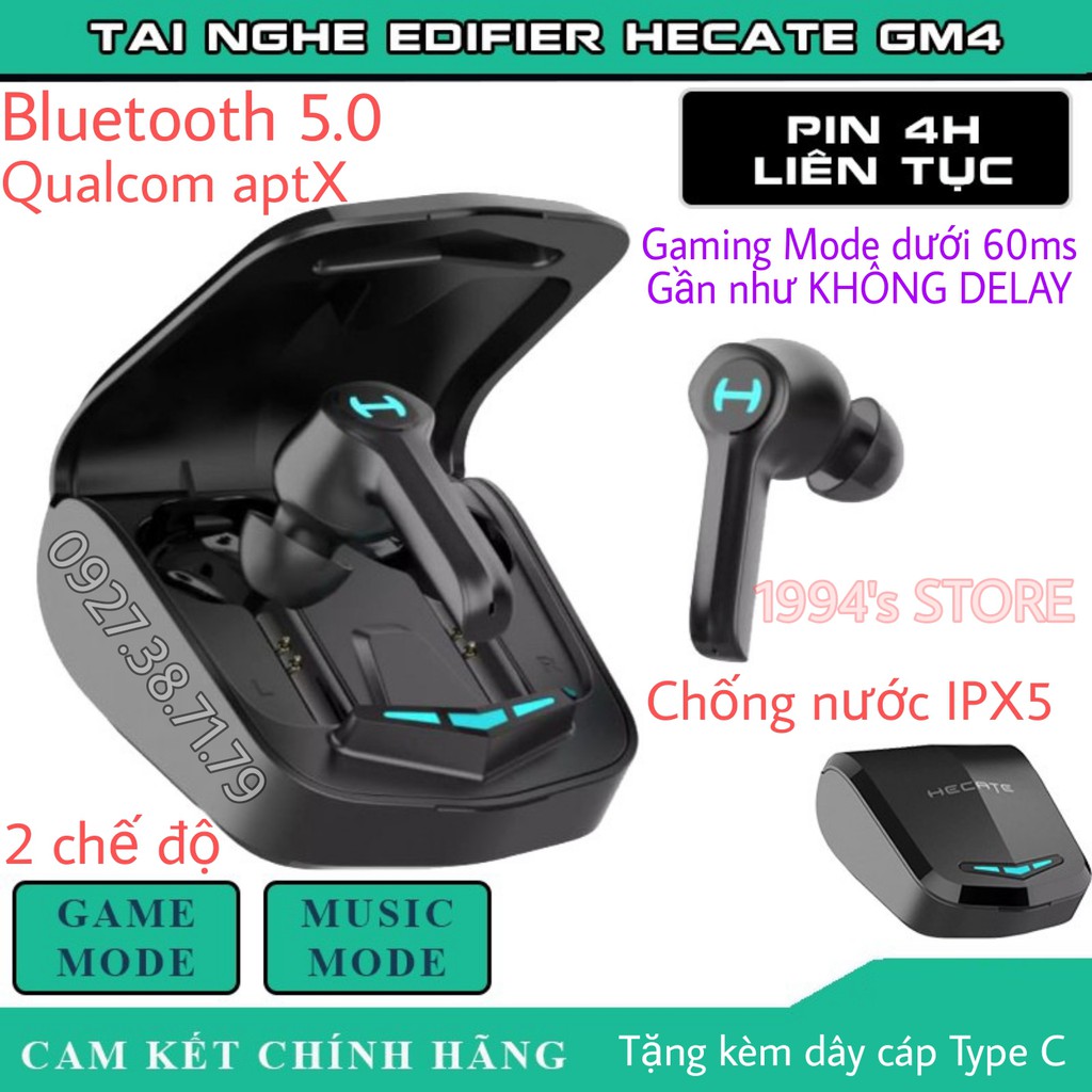 [Bản Quốc Tế] Tai Nghe EDIFIER HECATE GM4 TrueWireless Bluetooth 5.0 Chuyên Dành Chơi Game FPS PUBG, FreeFire....