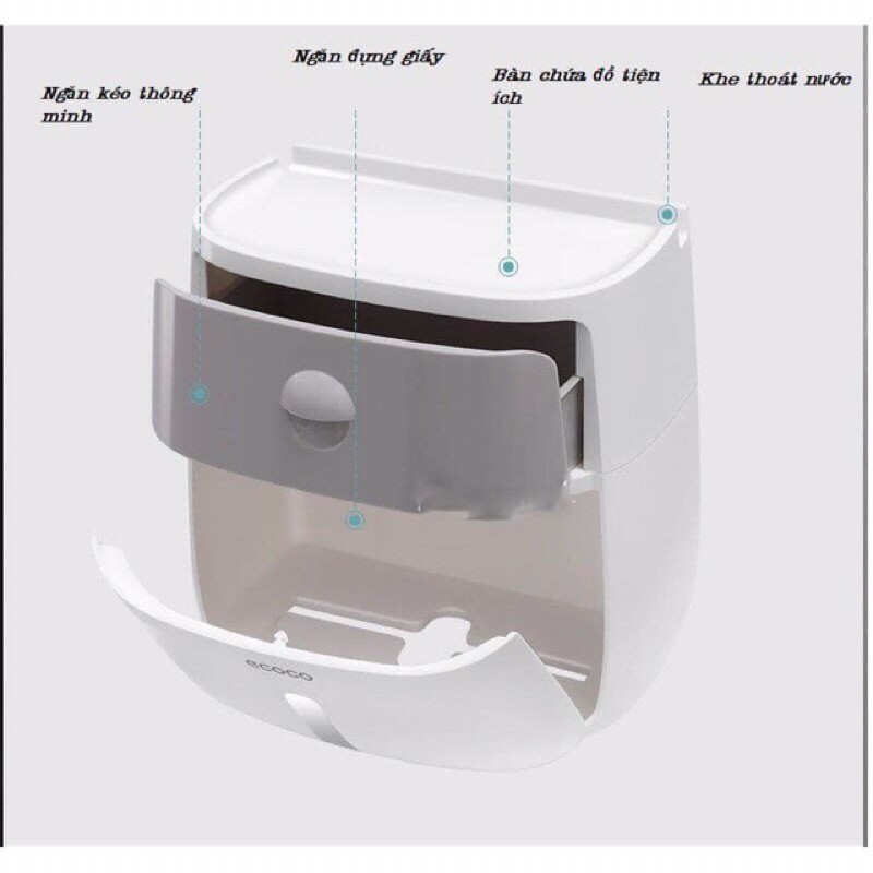 Hộp đựng giấy ECOCO 2 tầng - hộp đựng giấy cao cấp