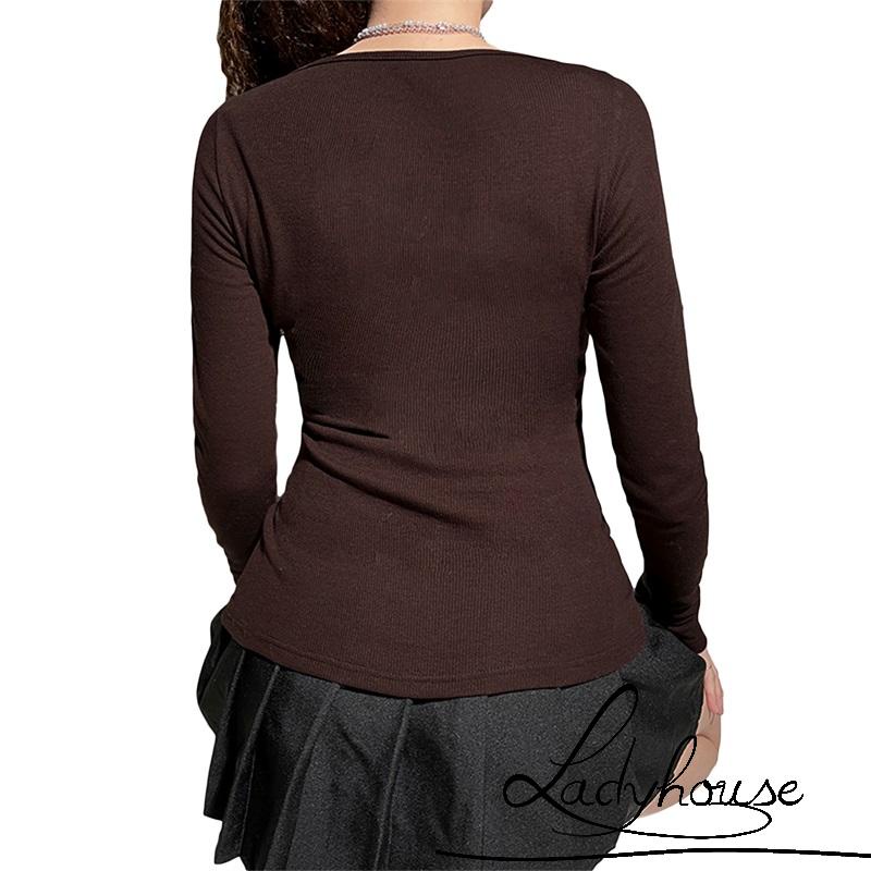 Áo Dệt Kim Tay Dài Phối Ren Đính Nơ Thời Trang Dành Cho Nữ