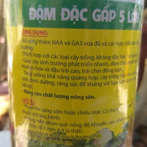 Phân Bón Lá Ba Lá Xanh Grow 16-16-8 Đậm Đặc Gấp 5 Lần (chai 500ml)