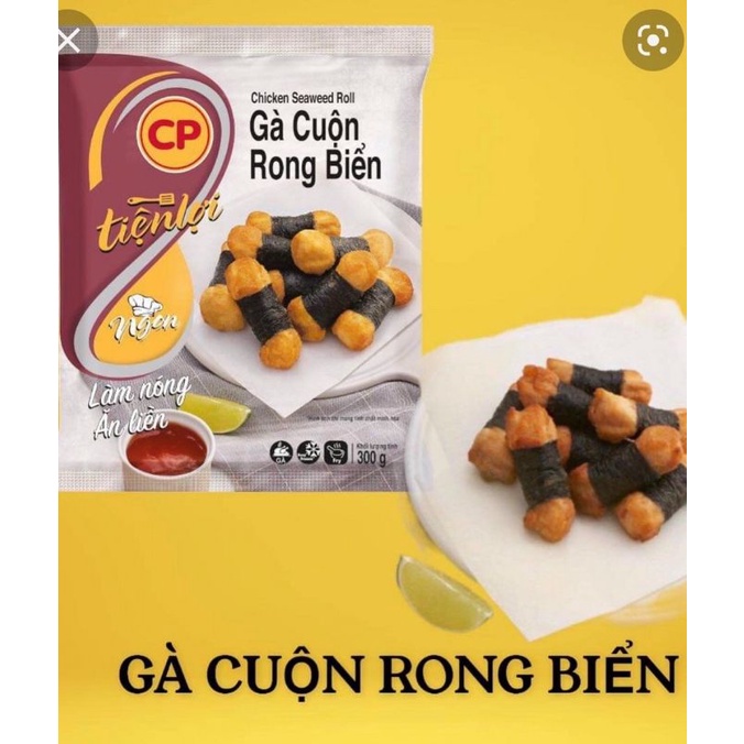 Gà cuộn rong biển Công ty CP túi 300gr. CHỈ SHIP HÀ NỘI. Làm từ gà tươi tiện lợi như KFC đậm vị thịt, thơm vị rong biển.