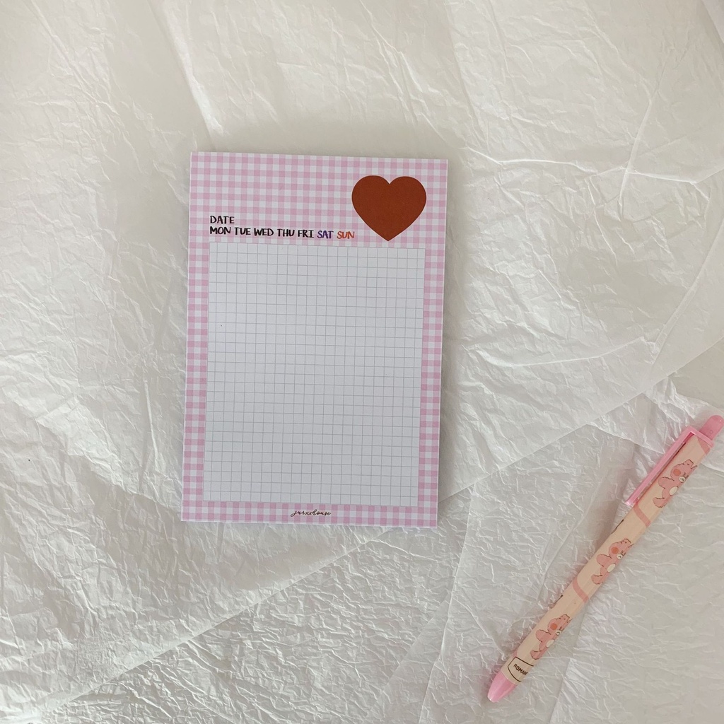 Giấy ghi chú in hình trái tim xinh xắn đáng yêu tiện dụng