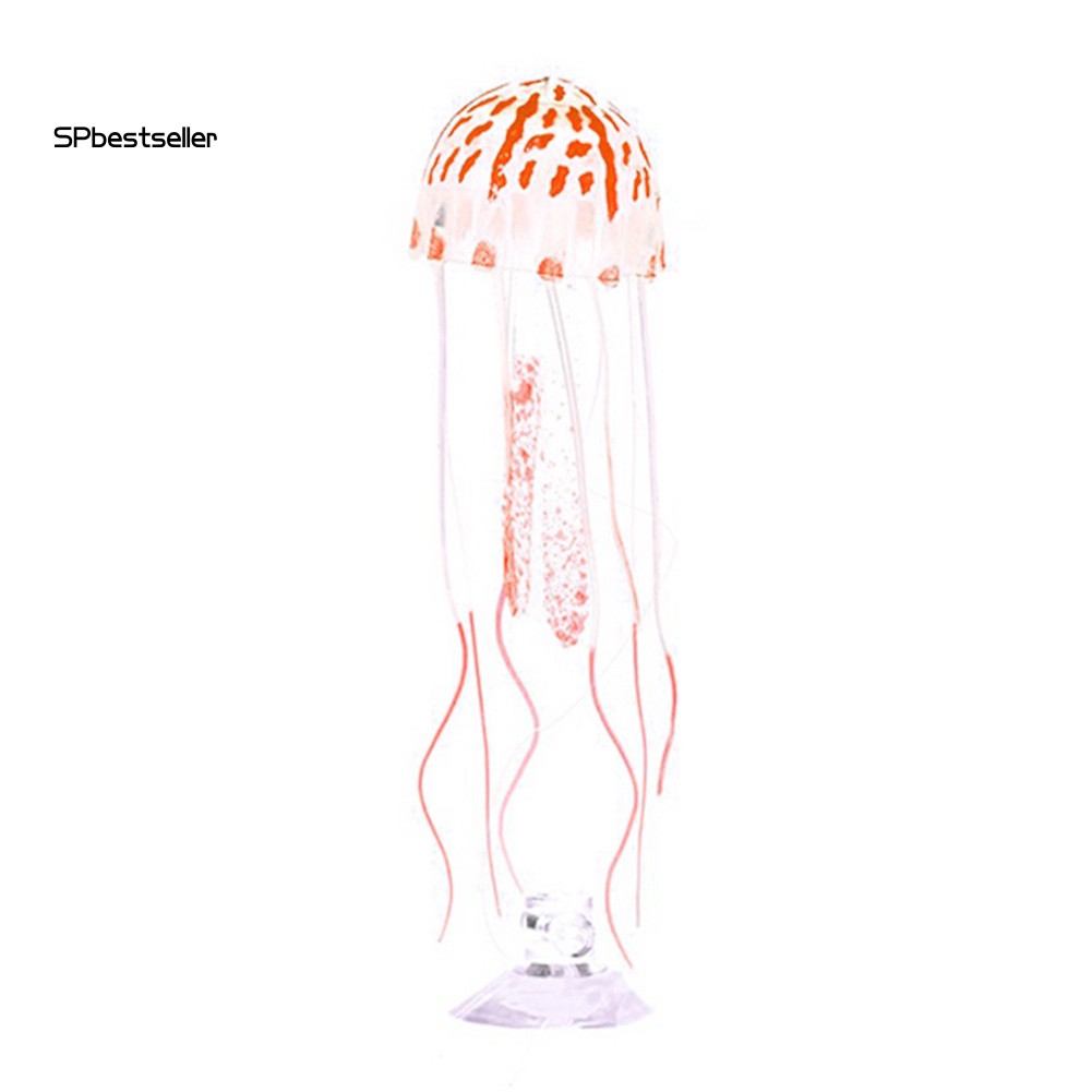 Sứa silicon giả chiếu dạ quang trang trí bể cá