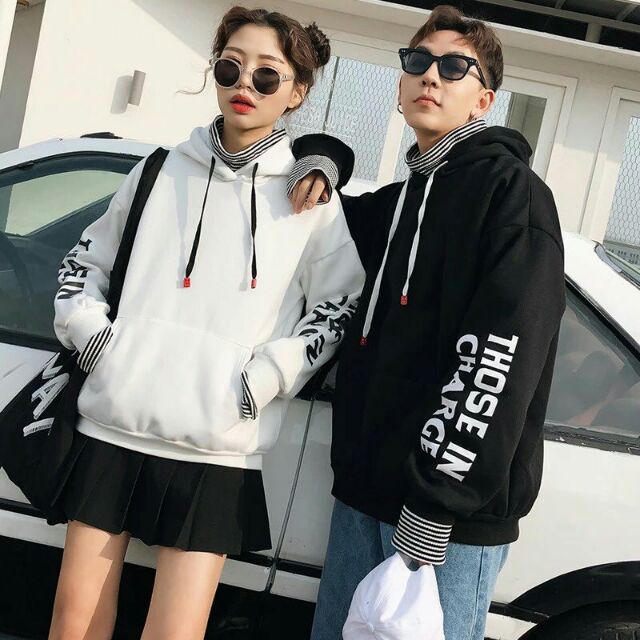 Áo hoodie nam nữ phối chữ FREESIZE - Áo khoác nỉ