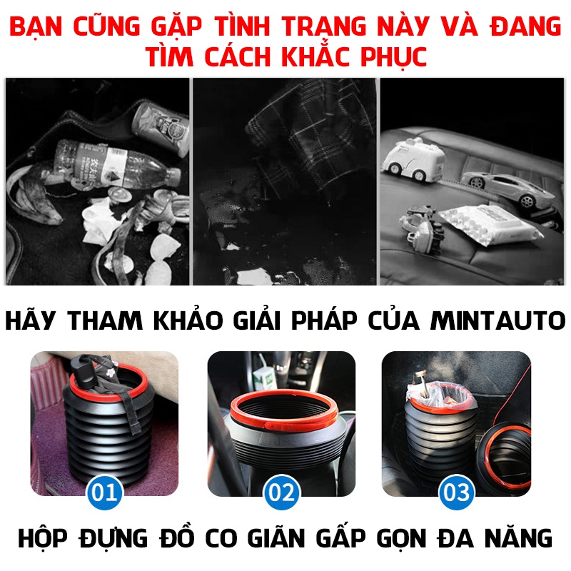 Thùng Đựng Đồ Co Giãn Gấp Gọn Đa Năng Tiện Dụng Để Cốp Xe Ô Tô Cao Cấp Dung Tích 4 Lít