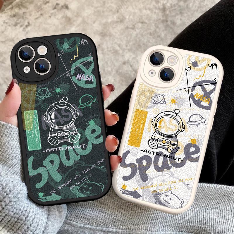 Ốp lưng Astronaut Case Full Cover Silicone chống sốc cho iPhone 11 12Pro 13 14ProMax 7 / 8plus 7G 6plus 6s xs xr xsmax 14Plus