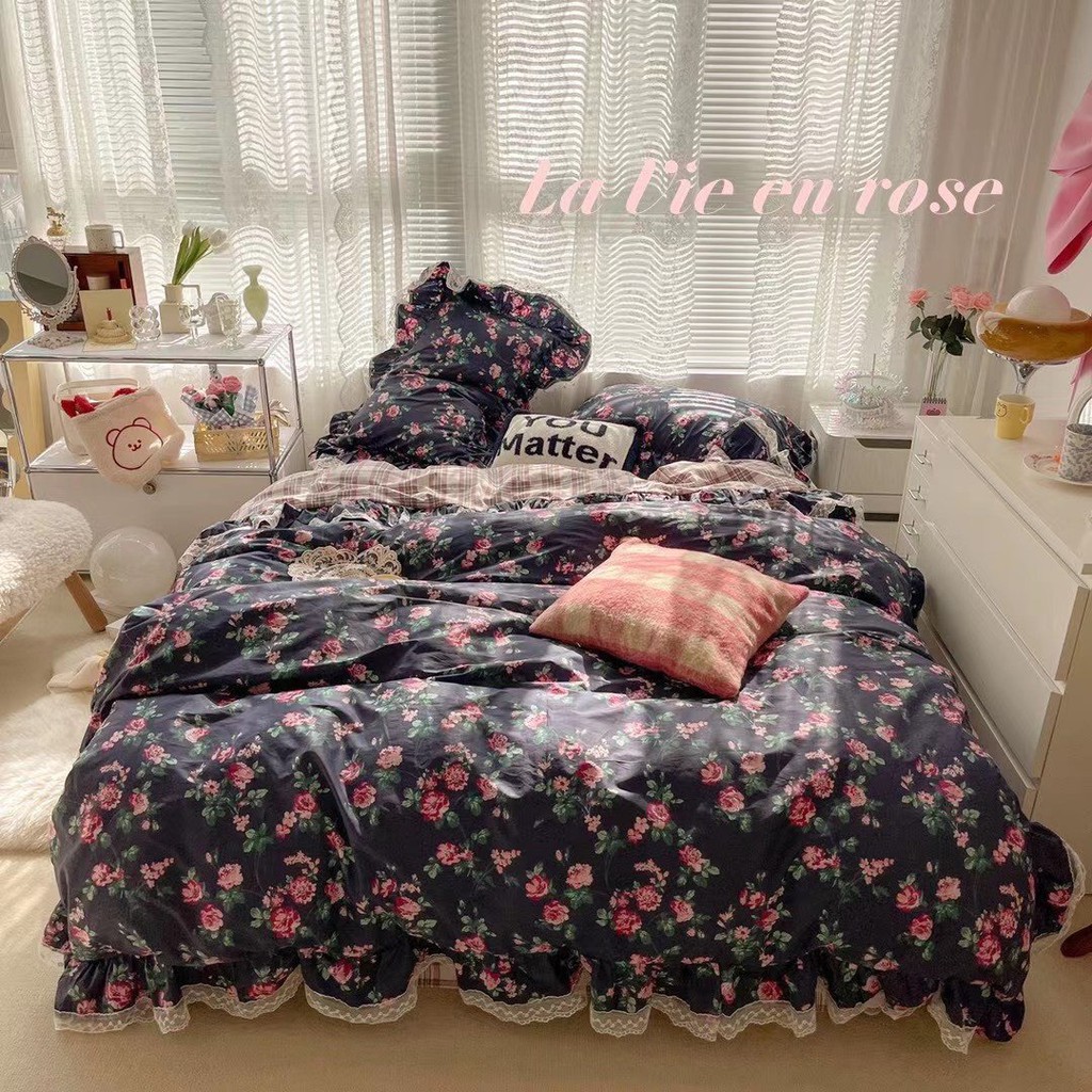 BỘ CHĂN GA GỐI COTTON ANEW CAO CẤP - BỘ CHĂN GA GỐI COTTON BÈO PHONG CÁCH HÀN QUỐC