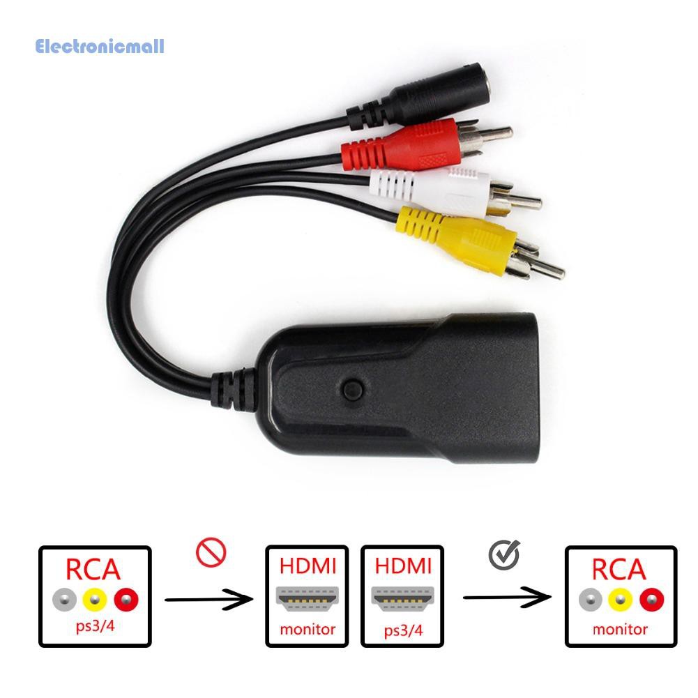 Bộ Thiết Bị Chuyển Đổi Âm Thanh / Video Từ Hdmi Sang Rca 1080p Kèm Dây Cáp Usb