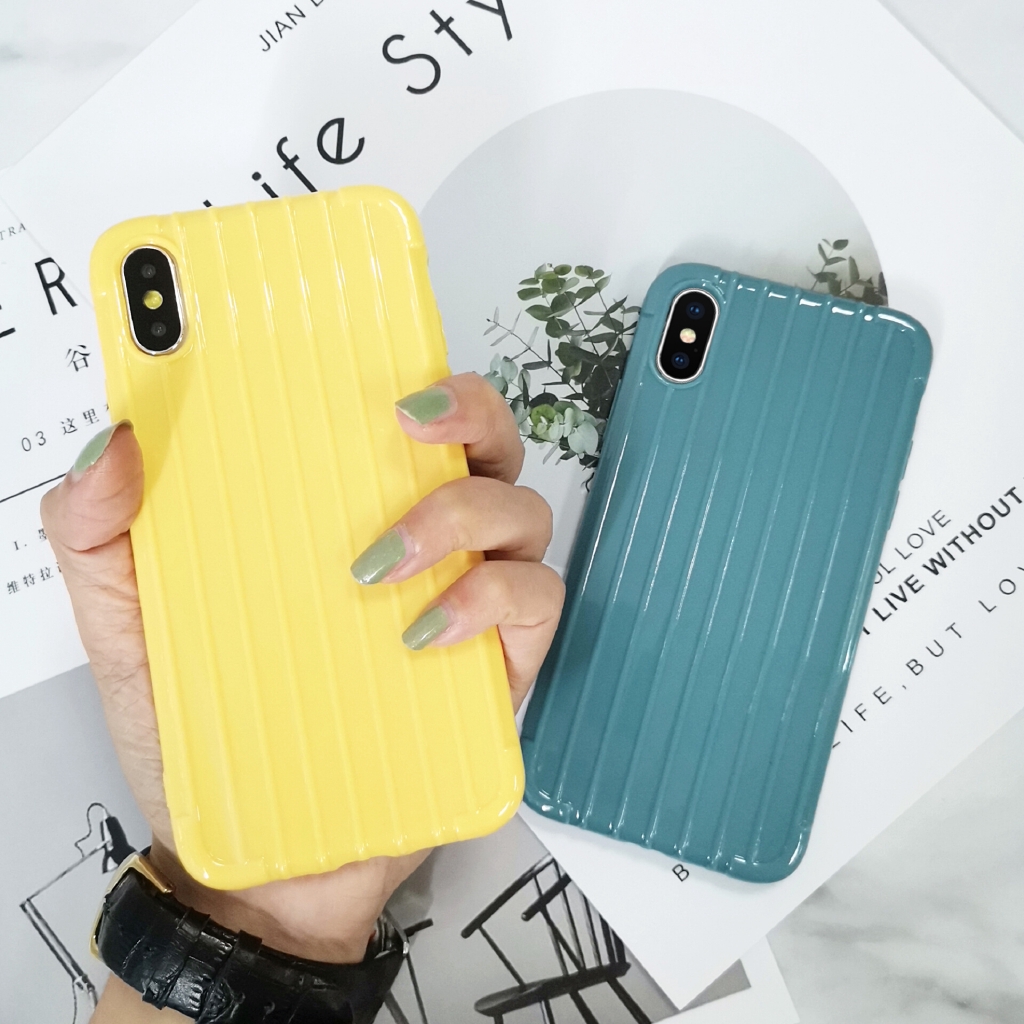 Ốp điện thoại TPU vân kẻ sọc nổi màu trơn thời trang cho iPhone 11 Pro Max 6/6s 6plus/6splus 7/8 7plus/8plus X XS XR Xs | BigBuy360 - bigbuy360.vn