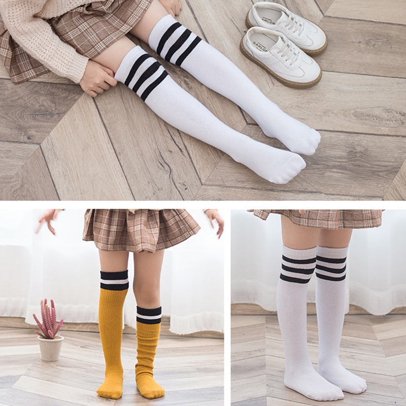 Vớ Dài Qua Gối Co Giãn Thoáng Khí Phong Cách Nhật Bản Cho Bé Gái 4-12 Tuổi