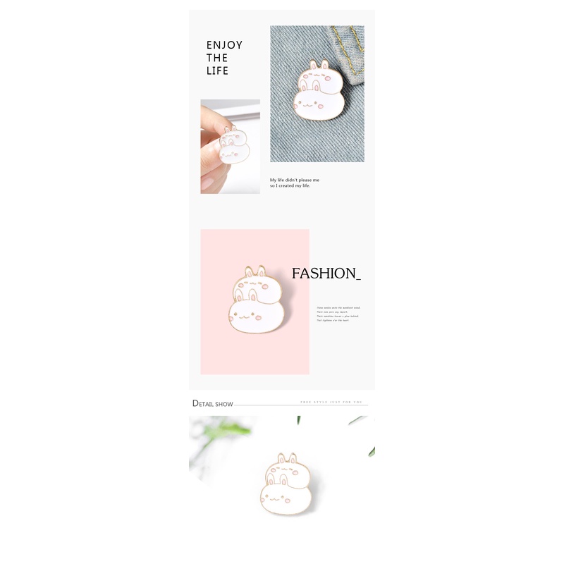 Trâm cài áo hình chú thỏ hoạt hình vui nhộn thời trang cho bé