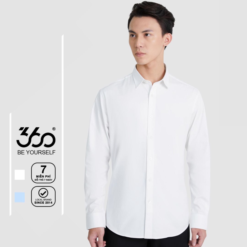Áo sơ mi nam cổ bẻ thương hiệu 360 Boutique dài tay chất liệu sợi tre cao cấp - STDTK346