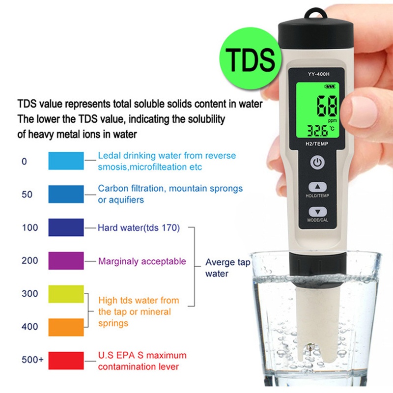 Đồng Hồ Đo Nhiệt Độ Nước 2 Trong 1 H2