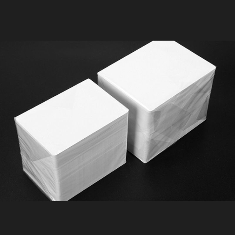Set 100 thẻ ID bằng nhựa PVC hai mặt màu trắng cao cấp DIY