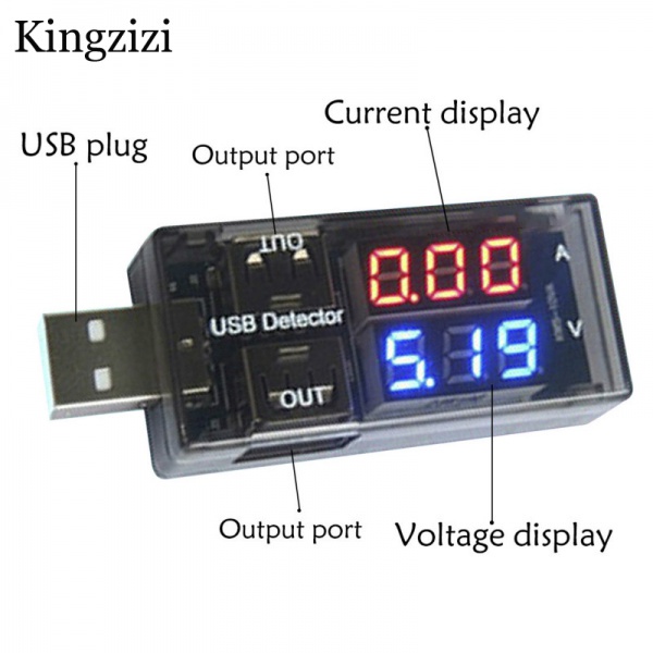 Usb Kiểm Tra Điện Áp Với Màn Hình Hiển Thị Kép Tiện Dụng
