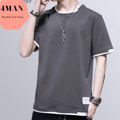 Áo thun nam, áo phông nam tay ngắn cổ tròn Unisex chất thun cotton 4 chiều mềm mại - 4MAN
