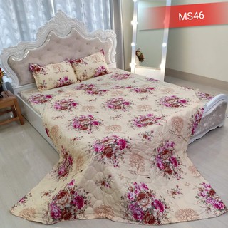 Bộ vỏ chăn ga gối 1m8 kèm vỏ gối ôm cotton poly chuối vàng