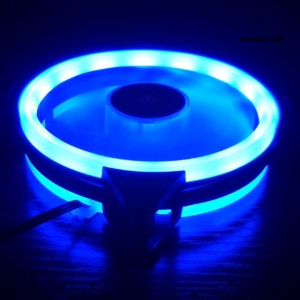 COOD-CO 12cm Dual RGB Light Circle Mute Cooling Fan Cooler Radiator for Computer Case