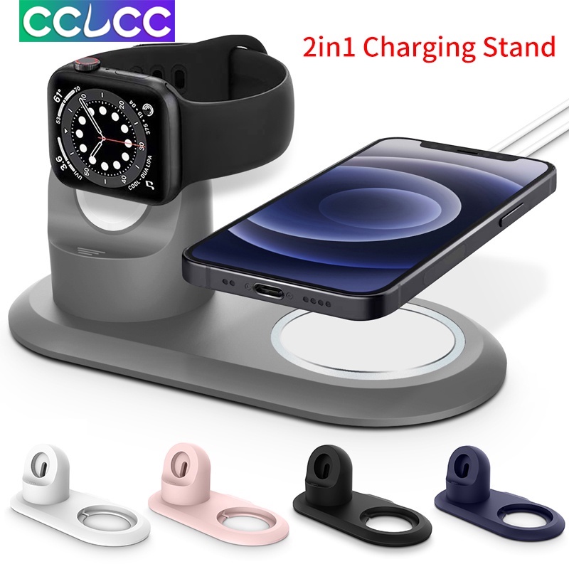 Đế Sạc 2 Trong 1 Chuyên Dụng Cho Apple watch iwatch series 7 6 5 4 3 se IPhone 12 Pro max 13