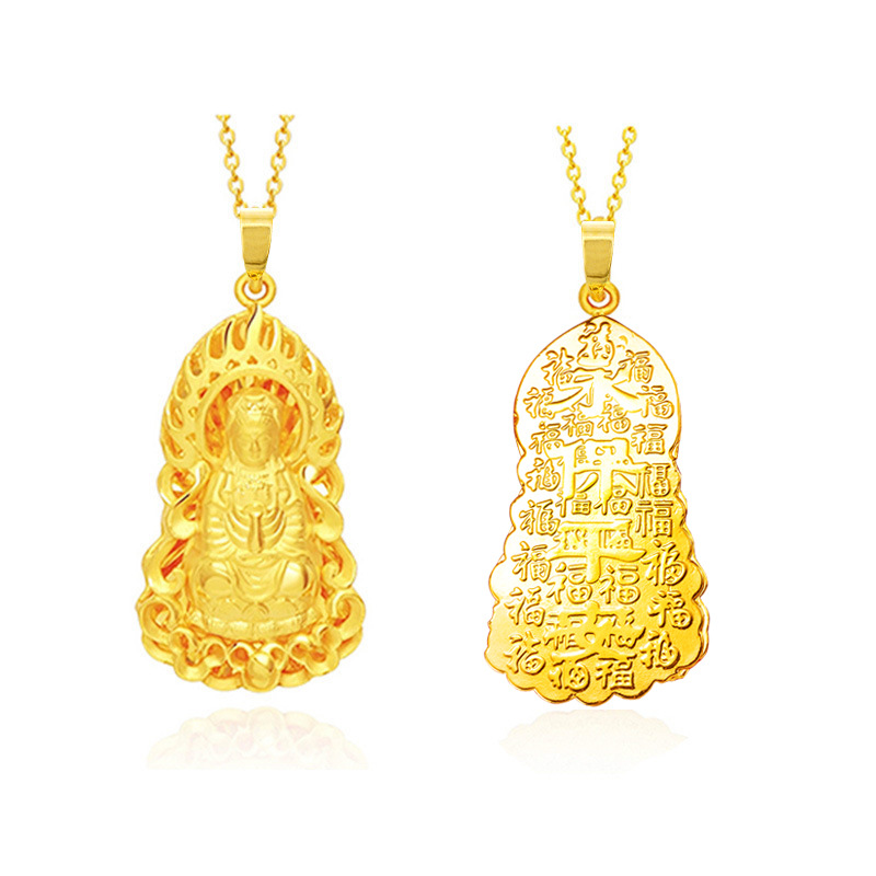 Mặt Dây Chuyền Mạ Vàng Hình Tượng Phật Độc Đáo Cho Nam Nữ