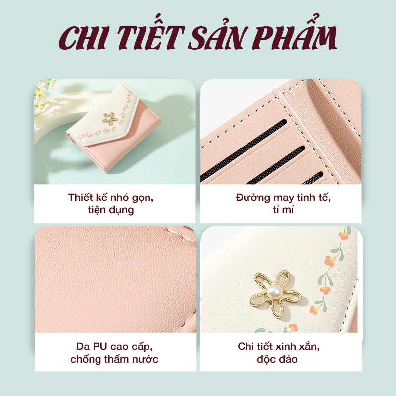 Ví nữ ngắn mini thời trang chính hãng TAILIAN nhỏ gọn nhiều ngăn đựng tiền da cao cấp cực đẹp giá rẻ TM11 - Tukado