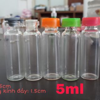 Lọ Thủy Tinh từ 1ml đến 15ml Nắp Nhiều Màu - Tặng Kèm Dây Cối Trang Trí
