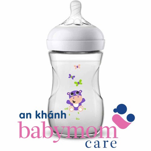 Bình sữa Philips Avent natural 260ml họa tiết