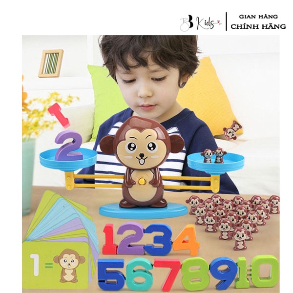 Bộ đồ chơi khỉ toán học cân bằng thông minh BB kids cho bé học đếm, đồ chơi giáo dục, phát triển trí tuệ cho bé