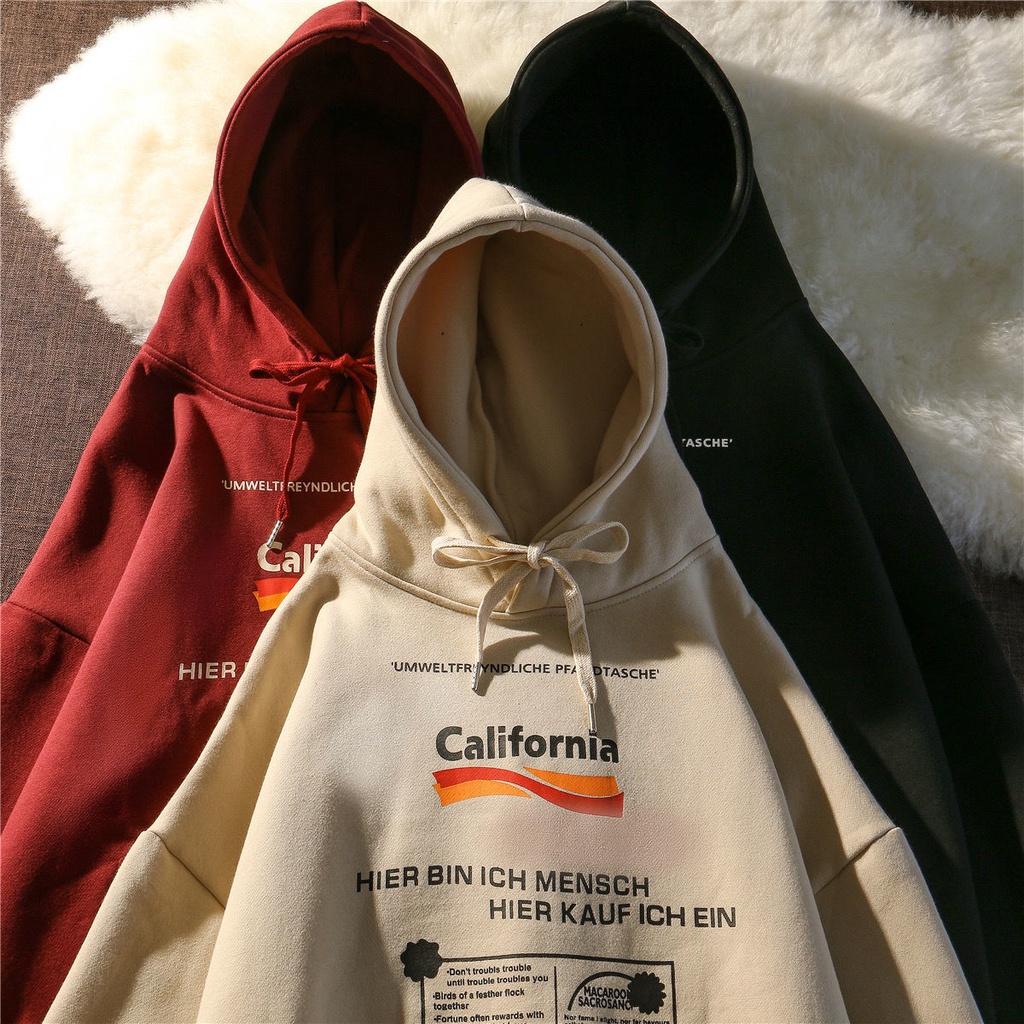 Áo hoodie in chữ dáng rộng phong cách thời trang đường phố 2021 cho nam giới