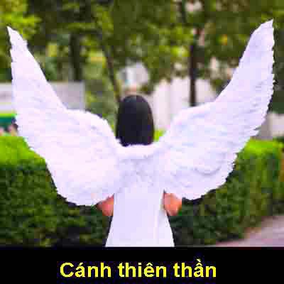 -Cosplay cánh thiên thần trắng và đen có dây đeo -Đạo cụ hóa trang cánh thiên thần