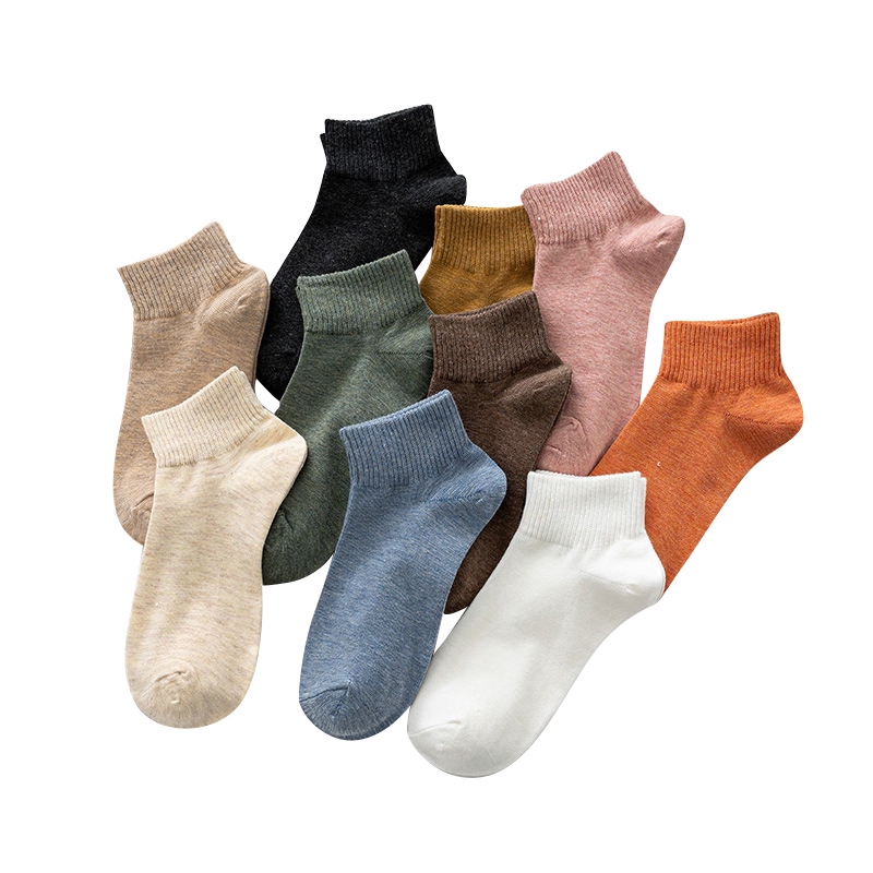 Vớ Cotton Trơn Màu Xinh Xắn Dành Cho Nữ