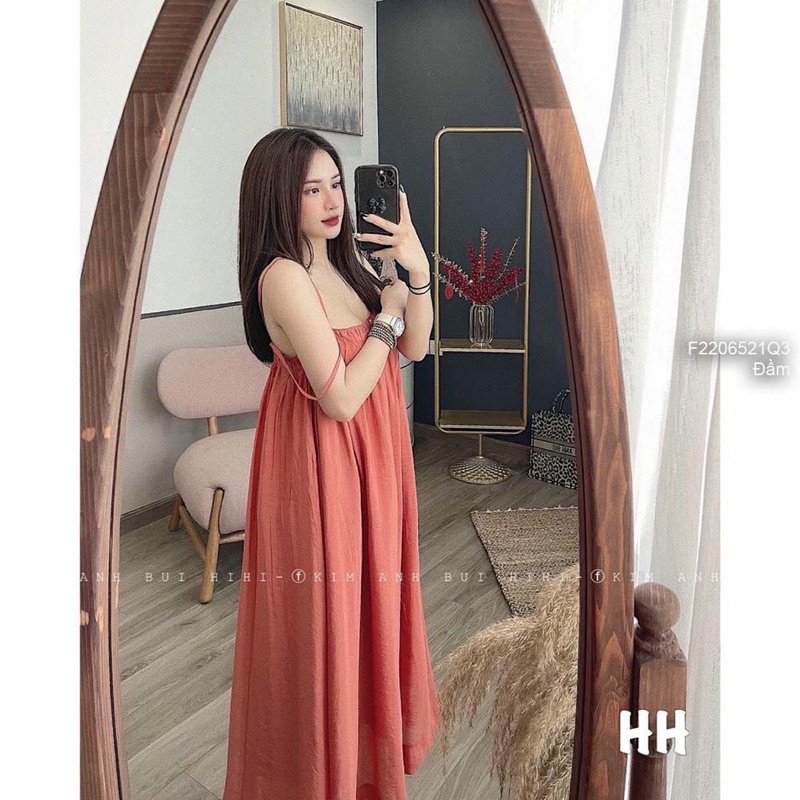Đầm maxi đũi tơ dáng suông 2 dây đôi hàng QC!
