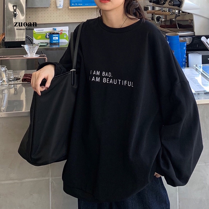 Áo Sweater Cổ Tròn Dài Tay In Chữ Nhiều Màu Dành Cho Nam nữ