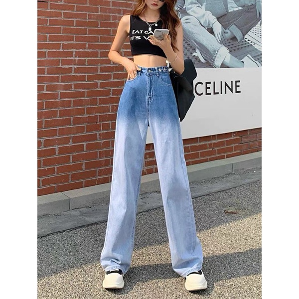 [Mã FAMARAL1 giảm 10K đơn 50K] Quần Jeans Ống Rộng Loang Nữ [FREESHIP]Cullottes jean dáng rộng cạp cao khuy cài