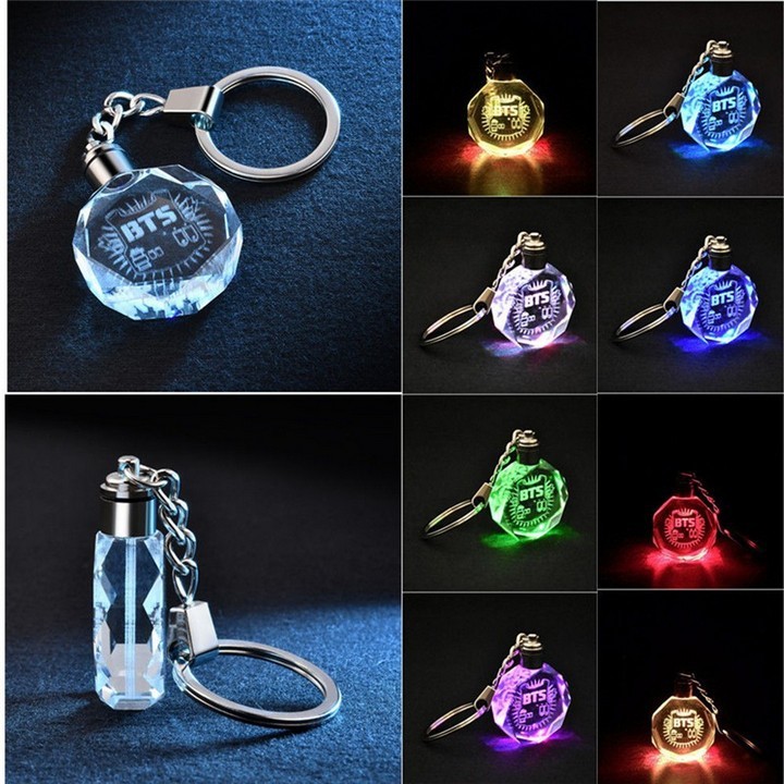 Móc khóa Momoland thủy tinh phát sáng pha lê thủy tinh keychain ảnh thần tượng nhóm nhạc hàn quốc