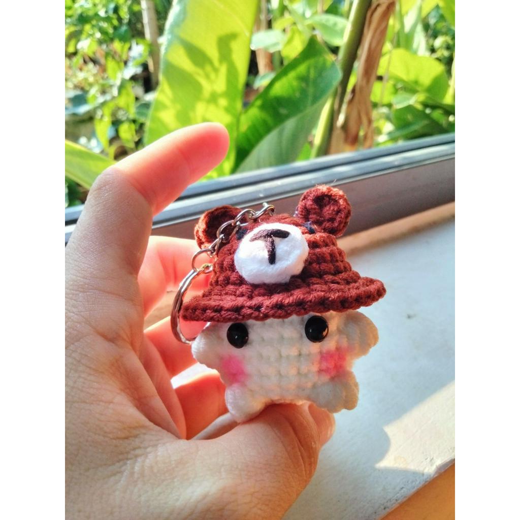 Móc khóa bé Nấm bằng len cute ❤️🍄🐻🍓🥕🍆🐰