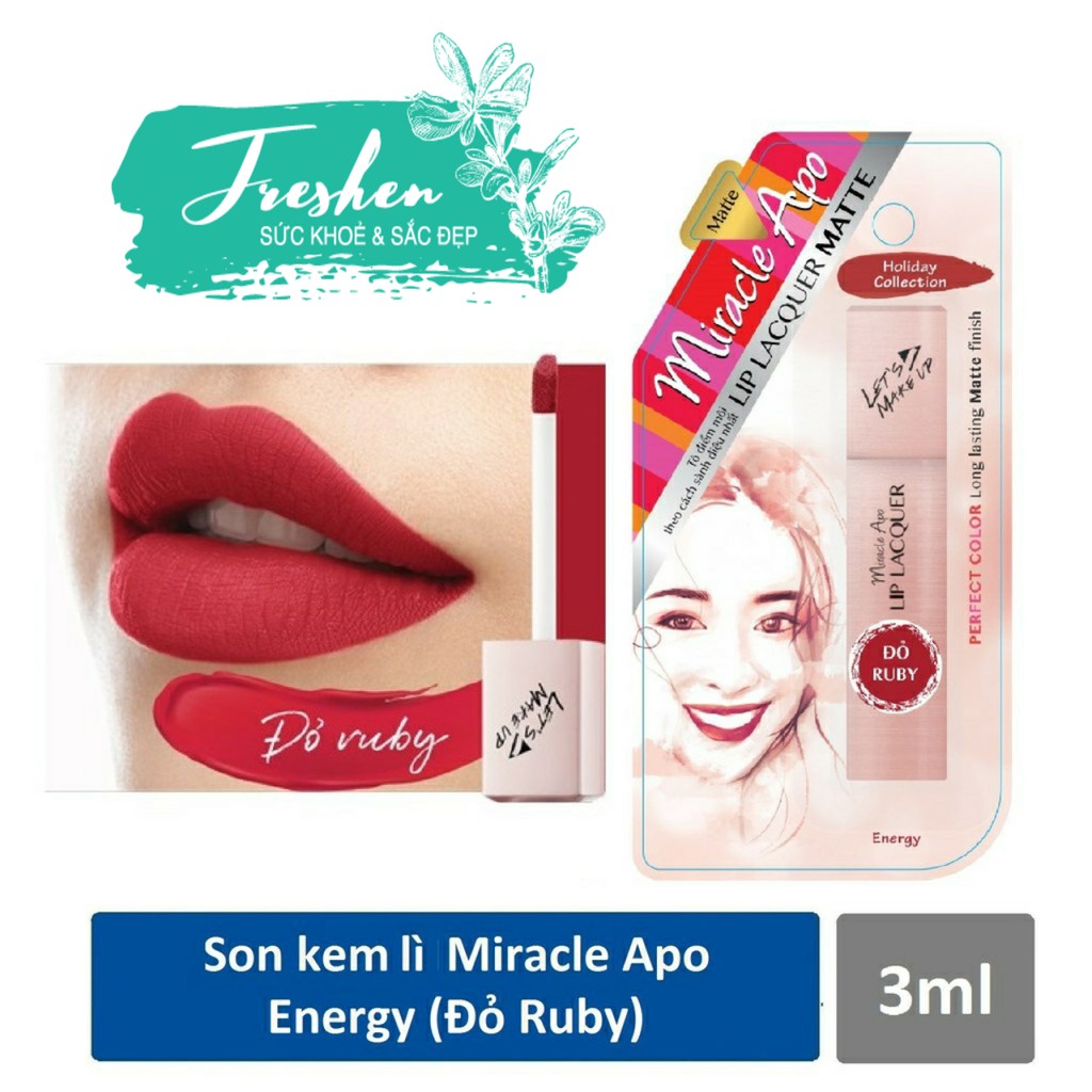 ✅ (CHÍNH HÃNG) Son kem lì Miracle Apo Lip Lacquer Matte Holiday Collection 3ml (bao bì mới)