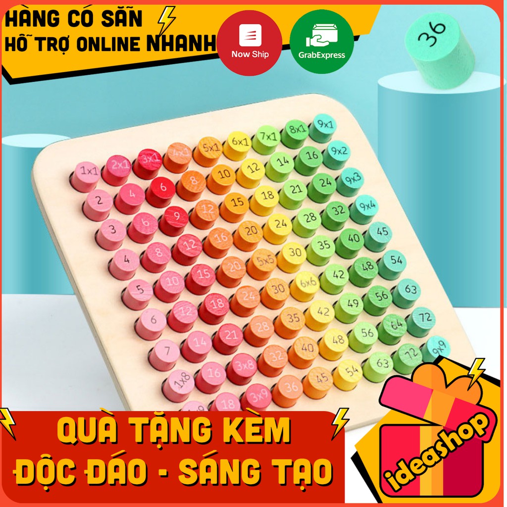 ĐỒ CHƠI THÔNG MINH CHO BÉ BẢNG CÔNG THỨC CỬU CHƯƠNG GỖ