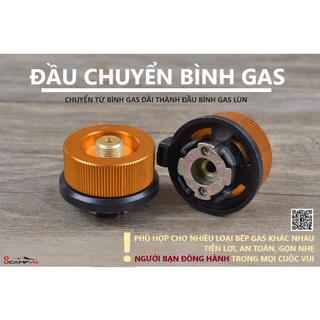 Đầu chuyển bình gas mini dài - lùn CLS loại dày tốt nặng 50g du lịch cắm trại dã ngoại